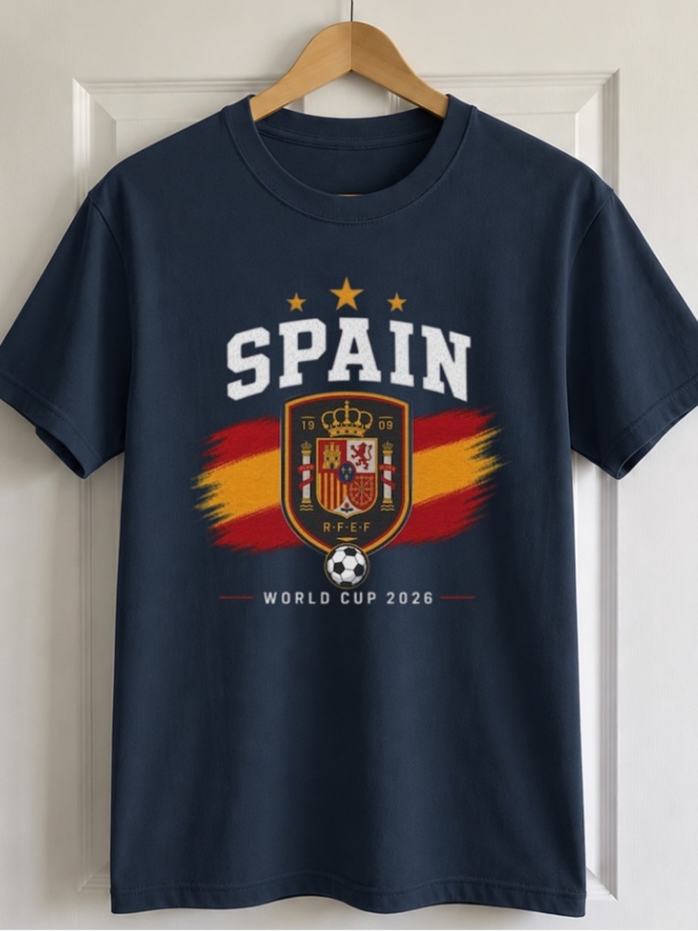 Spain Soccer World Cup 2026 Graphic Tee - Navy Size L